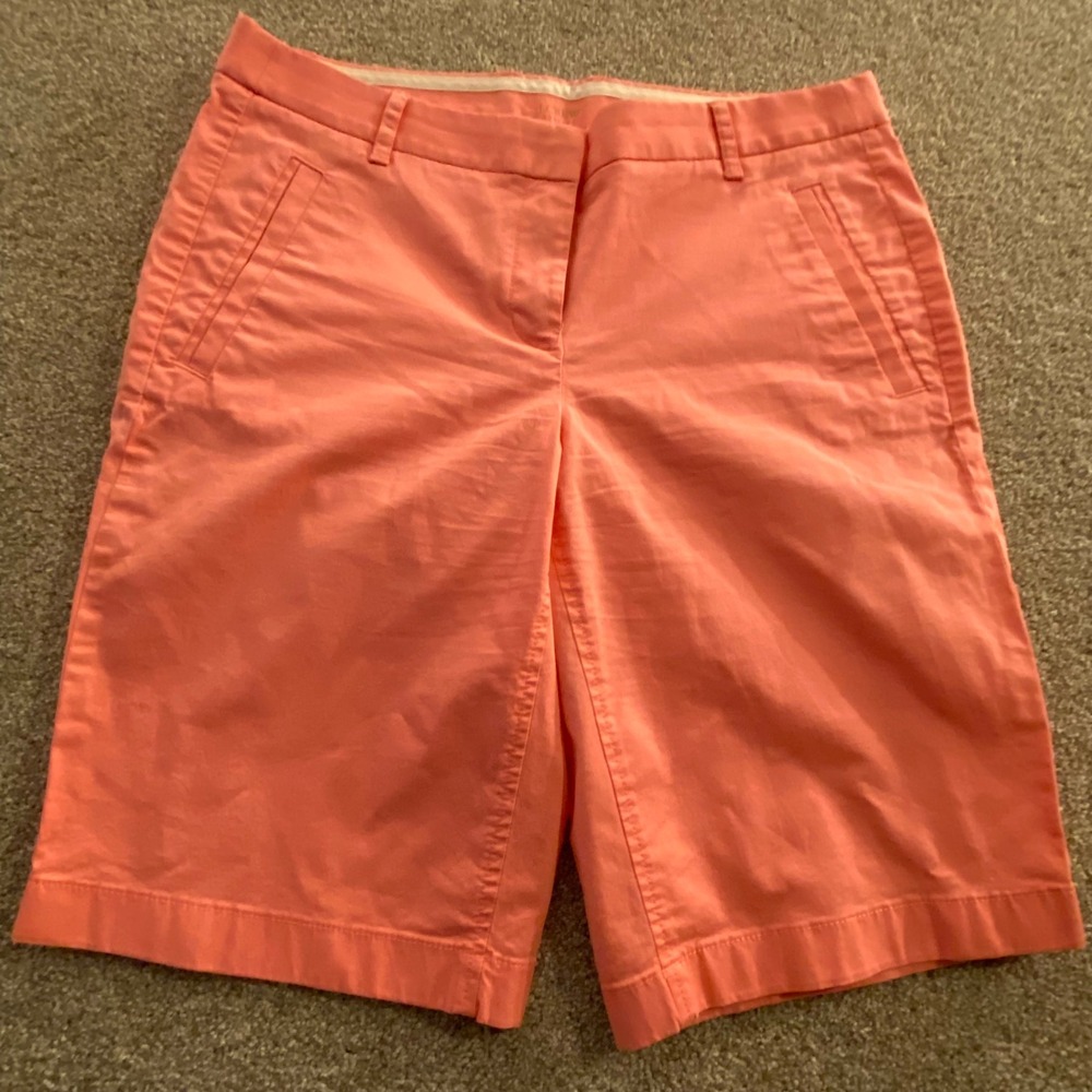 J Crew Coral Pink Stretch‎ Chino Shorts Women Casual Outdoor Size M/L